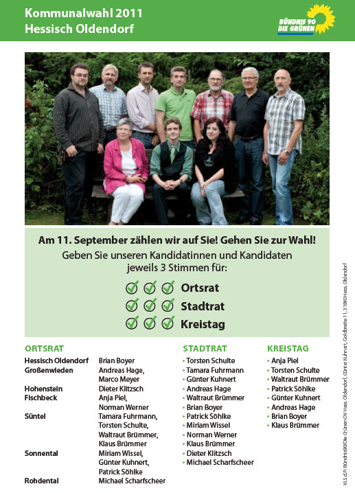Listenaufstellung Grüne Hessisch Oldendorf