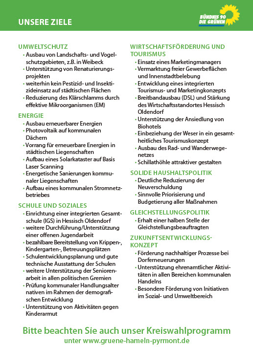 Kommunalwahlziele 2011